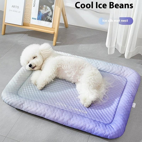 Pet Cooling Pad Mat for Dogs and Cats - Ice Silk Summer Cool Bed Blanket in Gradient Colours