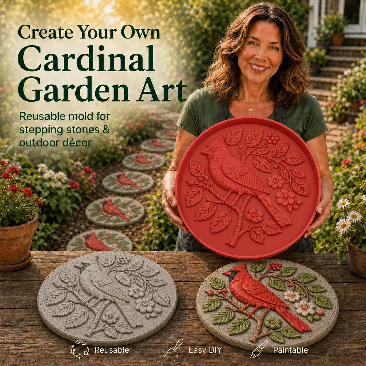 Diameter: 15 inches & 🎁 FREE DIY Painting Tools Included
