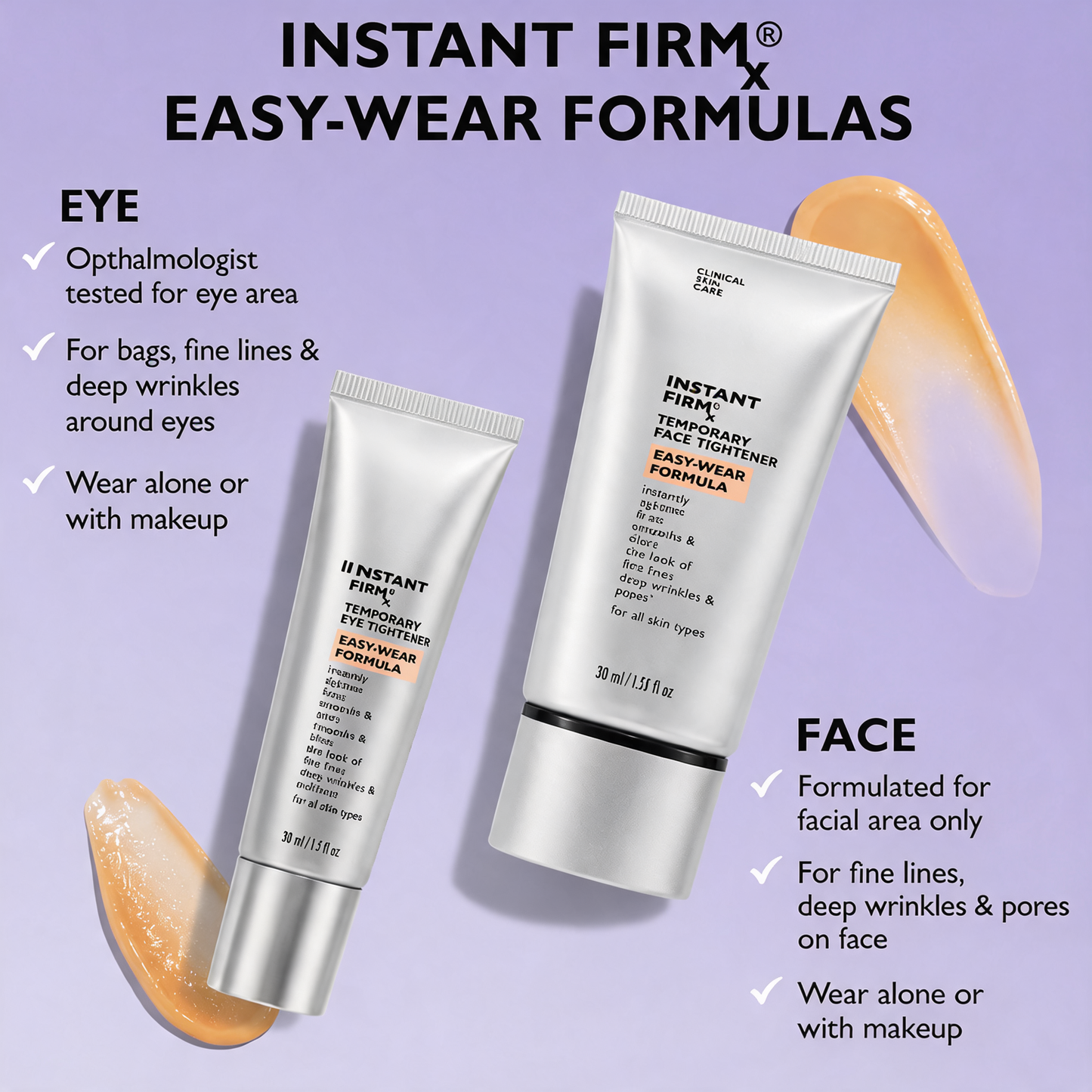 Instant Firming Temporary Face Tightener Easy-Wear Formula