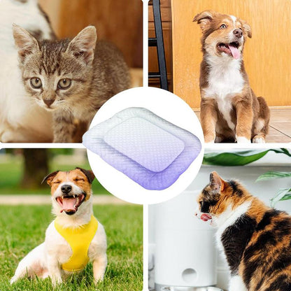 Pet Cooling Pad Mat for Dogs and Cats - Ice Silk Summer Cool Bed Blanket in Gradient Colours