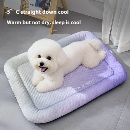 Pet Cooling Pad Mat for Dogs and Cats - Ice Silk Summer Cool Bed Blanket in Gradient Colours