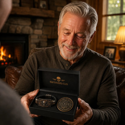 🔥 Limited-Time Sale-Old Guys Club Bracelet and Coin Set Gift Box
